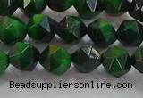 CNG6546 15.5 inches 6mm faceted nuggets green tiger eye beads