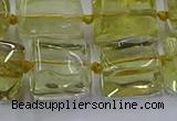 CNG6807 15.5 inches 8*12mm - 10*16mm nuggets lemon quartz beads