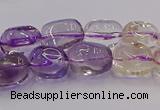 CNG6859 15.5 inches 8*12mm - 10*14mm nuggets amethyst & citrine beads