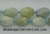 CNG6918 15.5 inches 8*12mm - 12*16mm faceted nuggets aquamarine beads