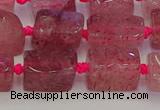 CNG6930 15.5 inches 5*8mm - 8*12mm nuggets strawberry quartz beads