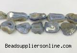 CNG6951 15.5 inches 22*30mm - 30*40mm freeform blue chalcedony beads