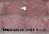 CNG6953 12*14mm - 13*16mm faceted nuggets rose quartz beads