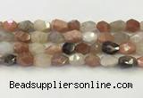 CNG6966 10*12mm - 11*16mm faceted nuggets mixed moonstone beads