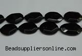 CNG7085 15.5 inches 25*35mm - 35*45mm faceted freeform black agate beads