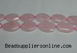 CNG7088 15.5 inches 25*35mm - 35*45mm faceted freeform rose quartz beads