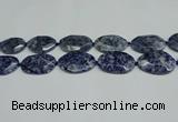 CNG7094 25*35mm - 35*45mm faceted freeform blue spot stone beads