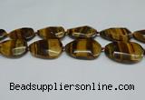 CNG7101 25*35mm - 35*45mm faceted freeform yellow tiger eye beads