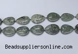 CNG7114 20*25mm - 30*40mm freeform grey green brecciated jasper beads