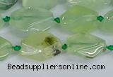 CNG7133 15.5 inches 6*10mm - 10*14mm faceted nuggets prehnite beads