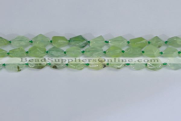 CNG7133 15.5 inches 6*10mm - 10*14mm faceted nuggets prehnite beads