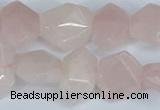 CNG7145 15.5 inches 8*12mm - 13*18mm faceted nuggets rose quartz beads