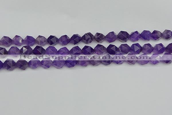 CNG7222 15.5 inches 10mm faceted nuggets amethyst gemstone beads