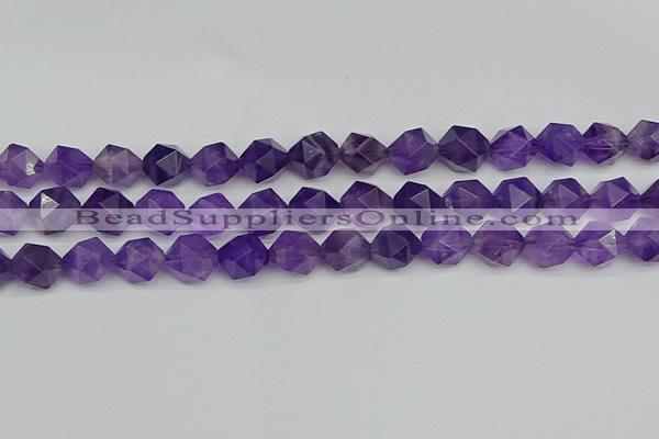 CNG7223 15.5 inches 12mm faceted nuggets amethyst gemstone beads