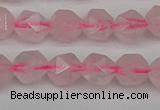 CNG7226 15.5 inches 8mm faceted nuggets rose quartz beads