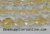 CNG7230 15.5 inches 6mm faceted nuggets citrine gemstone beads