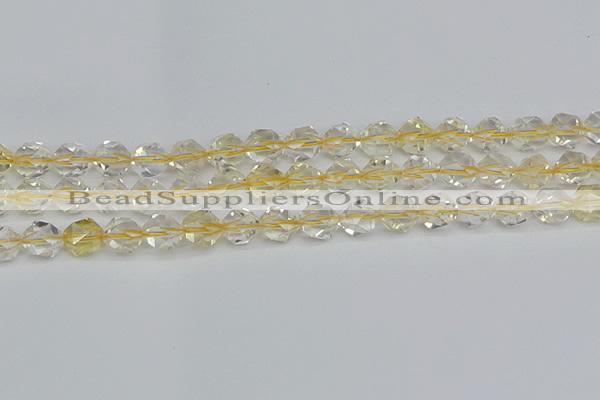 CNG7231 15.5 inches 8mm faceted nuggets citrine gemstone beads