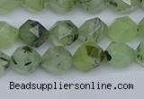 CNG7240 15.5 inches 6mm faceted nuggets green rutilated quartz beads