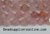 CNG7255 15.5 inches 6mm faceted nuggets strawberry quartz beads