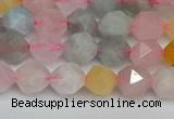 CNG7266 15.5 inches 8mm faceted nuggets morganite beads