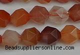 CNG7282 15.5 inches 10mm faceted nuggets red rabbit hair quartz beads