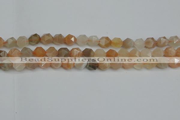 CNG7292 15.5 inches 10mm faceted nuggets moonstone beads