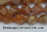 CNG7296 15.5 inches 8mm faceted nuggets sunstone beads