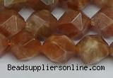 CNG7297 15.5 inches 10mm faceted nuggets sunstone beads