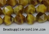 CNG7306 15.5 inches 8mm faceted nuggets golden tiger eye beads