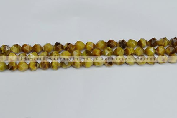 CNG7306 15.5 inches 8mm faceted nuggets golden tiger eye beads