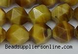 CNG7308 15.5 inches 12mm faceted nuggets golden tiger eye beads