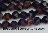 CNG7315 15.5 inches 6mm faceted nuggets purple tiger eye beads