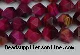 CNG7320 15.5 inches 6mm faceted nuggets red tiger eye beads