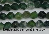 CNG7335 15.5 inches 6mm faceted nuggets moss agate beads