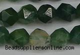 CNG7338 15.5 inches 12mm faceted nuggets moss agate beads