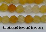 CNG7355 15.5 inches 6mm faceted nuggets yellow jade beads