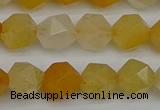 CNG7356 15.5 inches 8mm faceted nuggets yellow jade beads