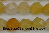 CNG7357 15.5 inches 10mm faceted nuggets yellow jade beads