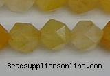 CNG7358 15.5 inches 12mm faceted nuggets yellow jade beads