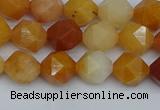 CNG7360 15.5 inches 6mm faceted nuggets yellow jade beads