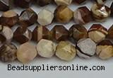 CNG7380 15.5 inches 6mm faceted nuggets zebra jasper beads