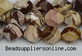 CNG7381 15.5 inches 8mm faceted nuggets zebra jasper beads