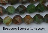 CNG7390 15.5 inches 6mm faceted nuggets green opal beads