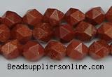 CNG7400 15.5 inches 6mm faceted nuggets goldstone beads