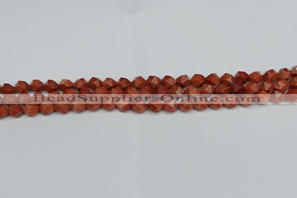 CNG7400 15.5 inches 6mm faceted nuggets goldstone beads