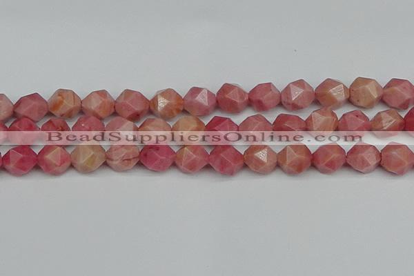 CNG7423 15.5 inches 12mm faceted nuggets rhodochrosite beads