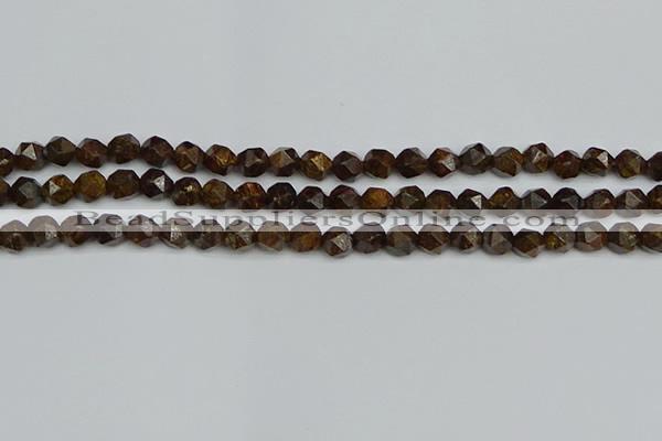 CNG7440 15.5 inches 6mm faceted nuggets bronzite gemstone beads