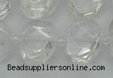 CNG7450 12*16mm - 15*20mm faceted freeform white crystal beads