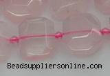 CNG7451 12*16mm - 15*20mm faceted freeform rose quartz beads