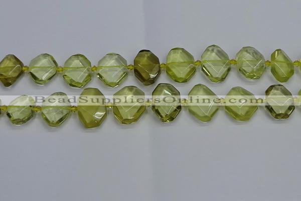 CNG7474 15.5 inches 13*18mm - 18*25mm faceted freeform lemon quartz beads